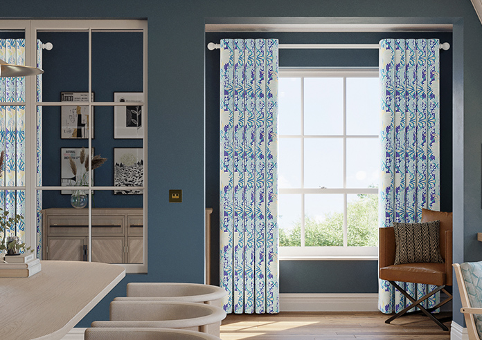 Faded Glamour, China Blue Stripe - Made To Measure Curtains - Image 3